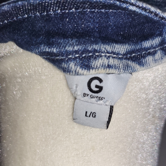 G by Guess - Blue Denim Button up Sleeveless Dress - (L) - Picture 3 of 4